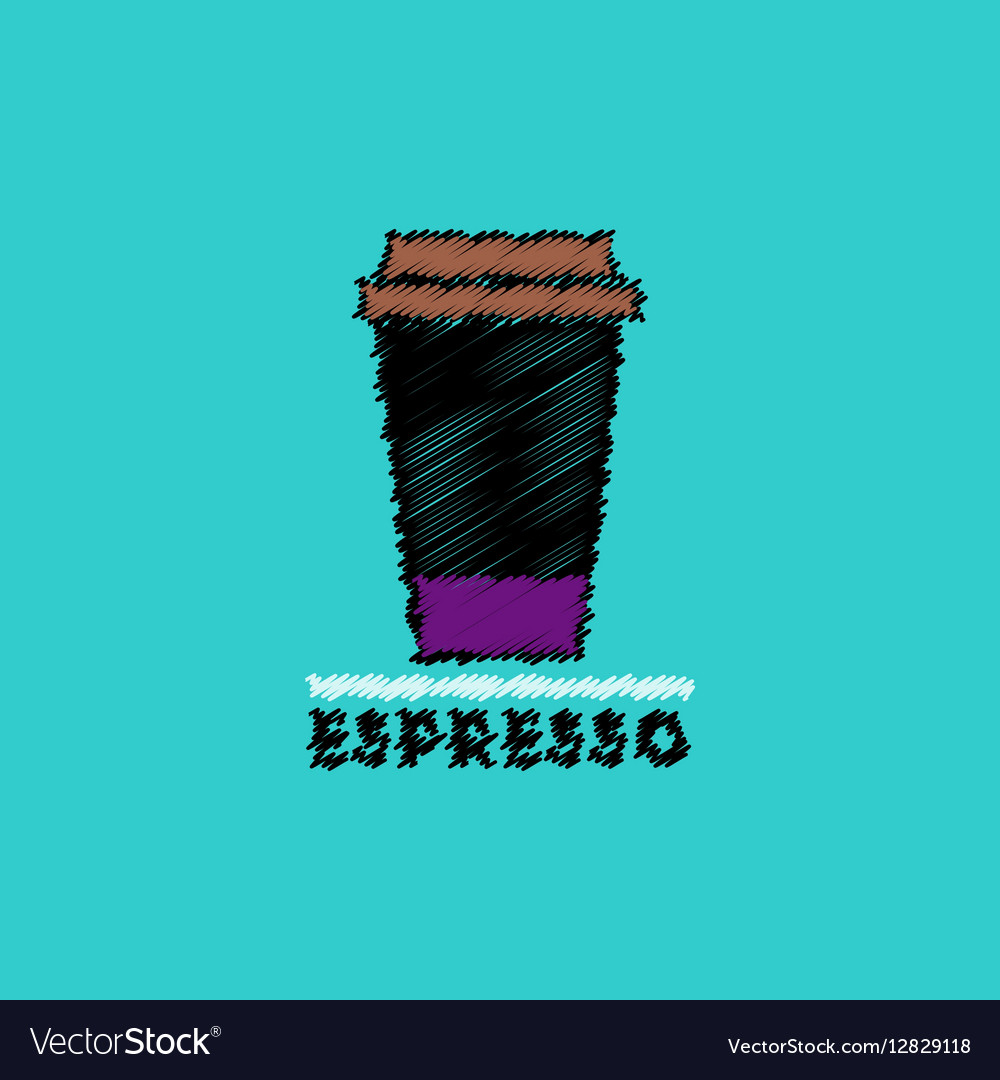 Flat icon design collection cup of espresso Vector Image