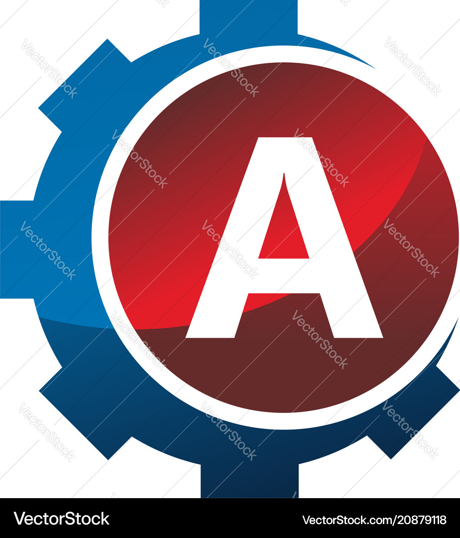 Gear icon letter Royalty Free Vector Image - VectorStock