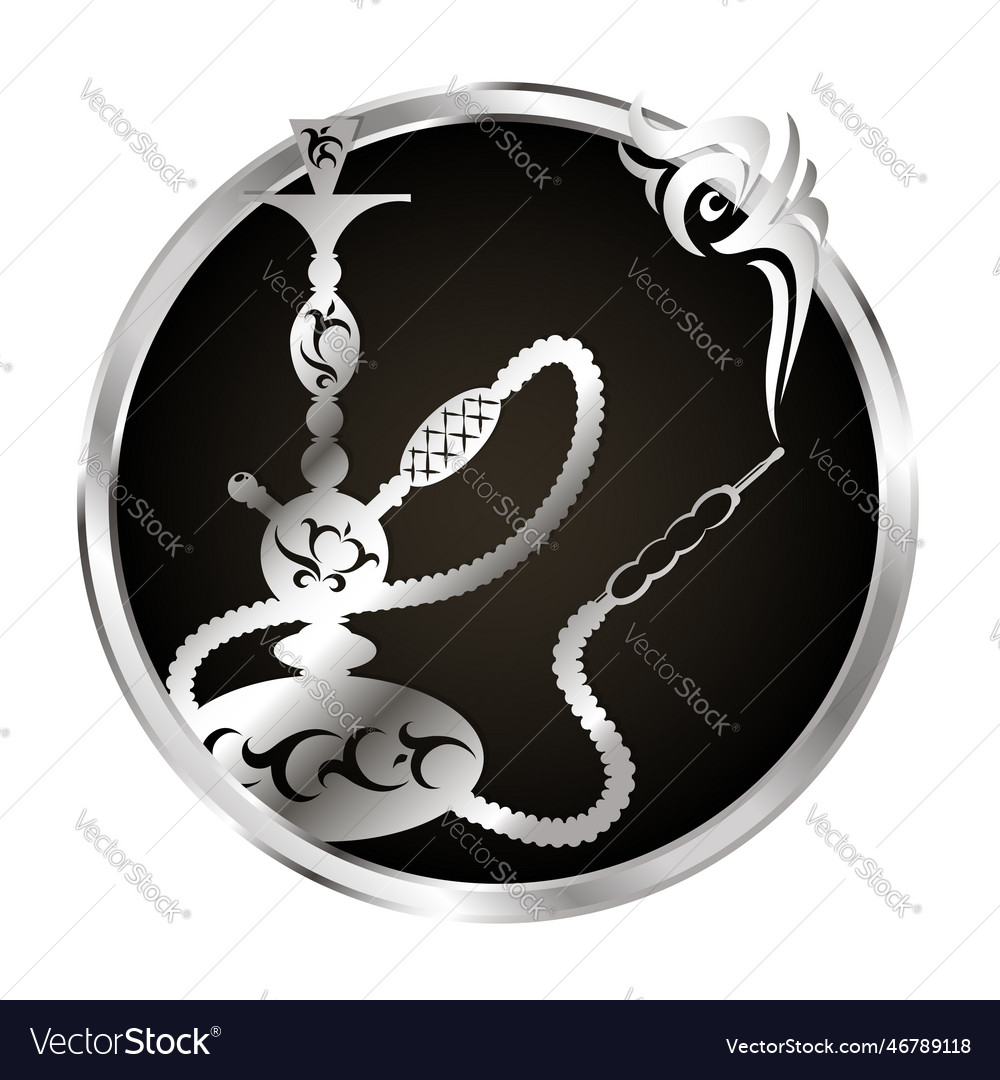 Hookah for smoking in a circle a unique design Vector Image