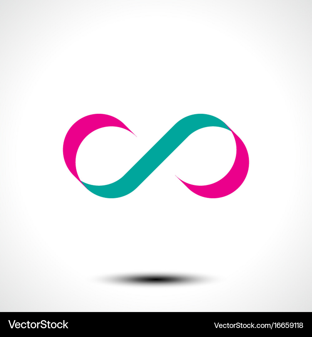 Infinity symbol or logo design isolated on white b