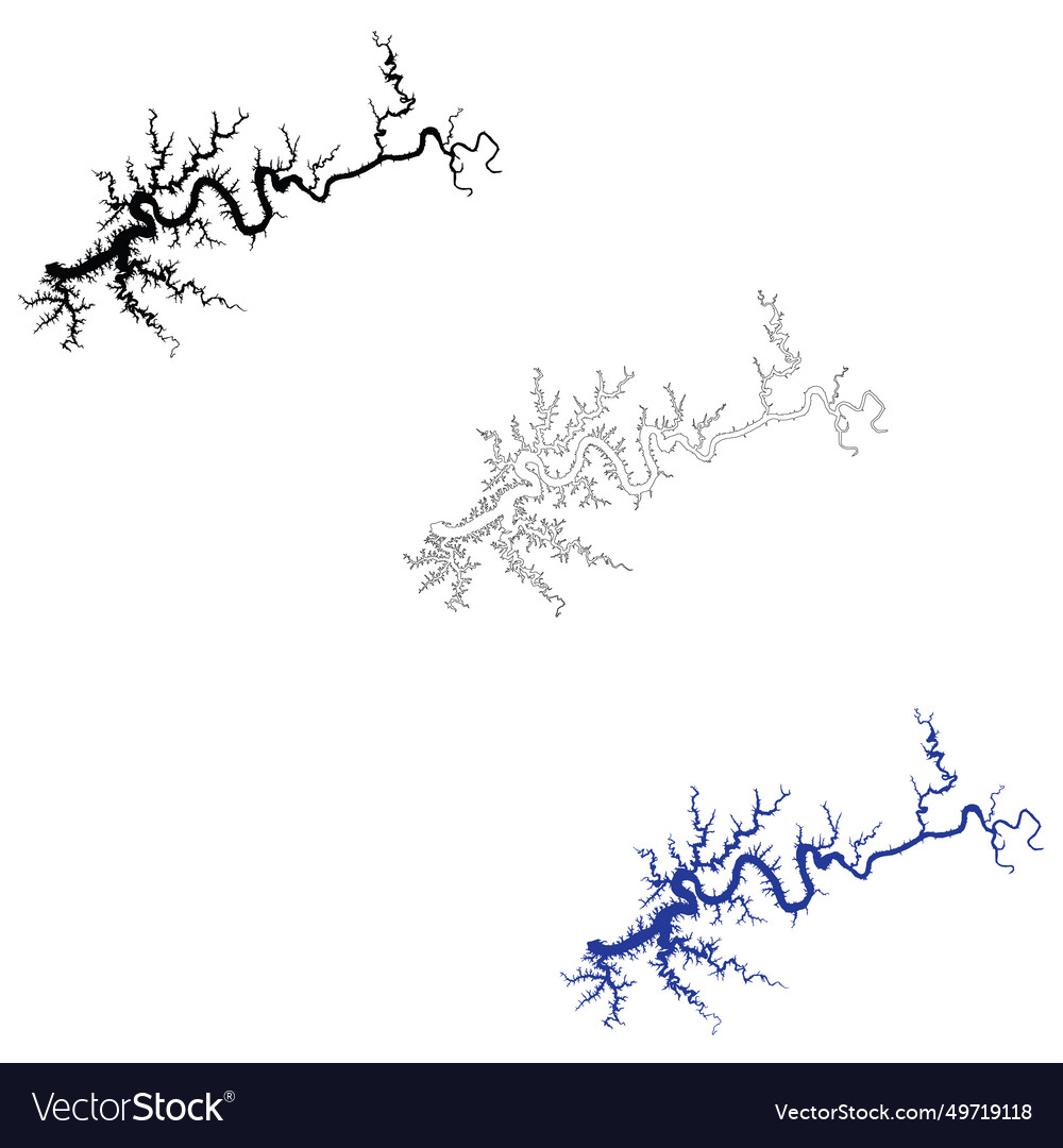 Lake cumberland icon kentucky map Royalty Free Vector Image
