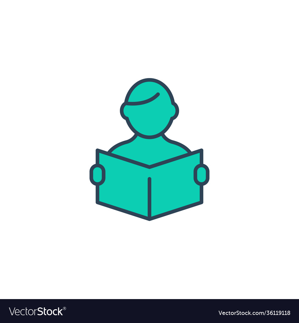 Learning icon color line outline sign linear vector image Learning icon color line outline sign linear