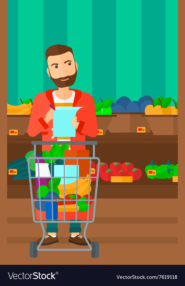 Man with shopping list