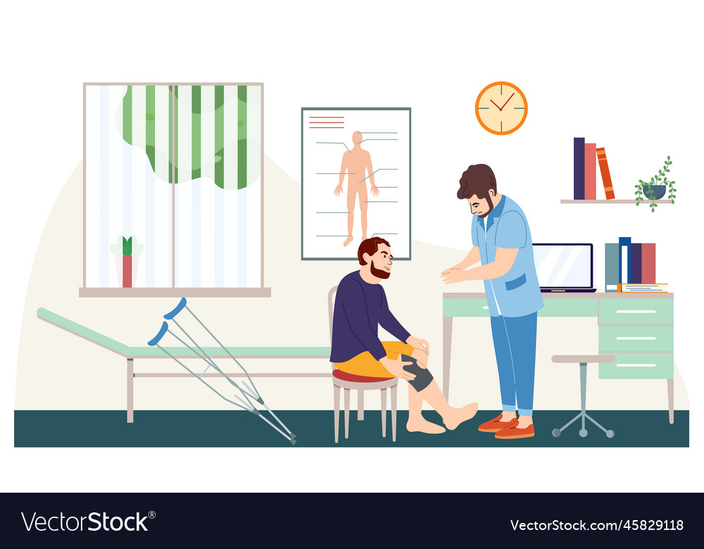 Orthopedic appointment flat composition Royalty Free Vector