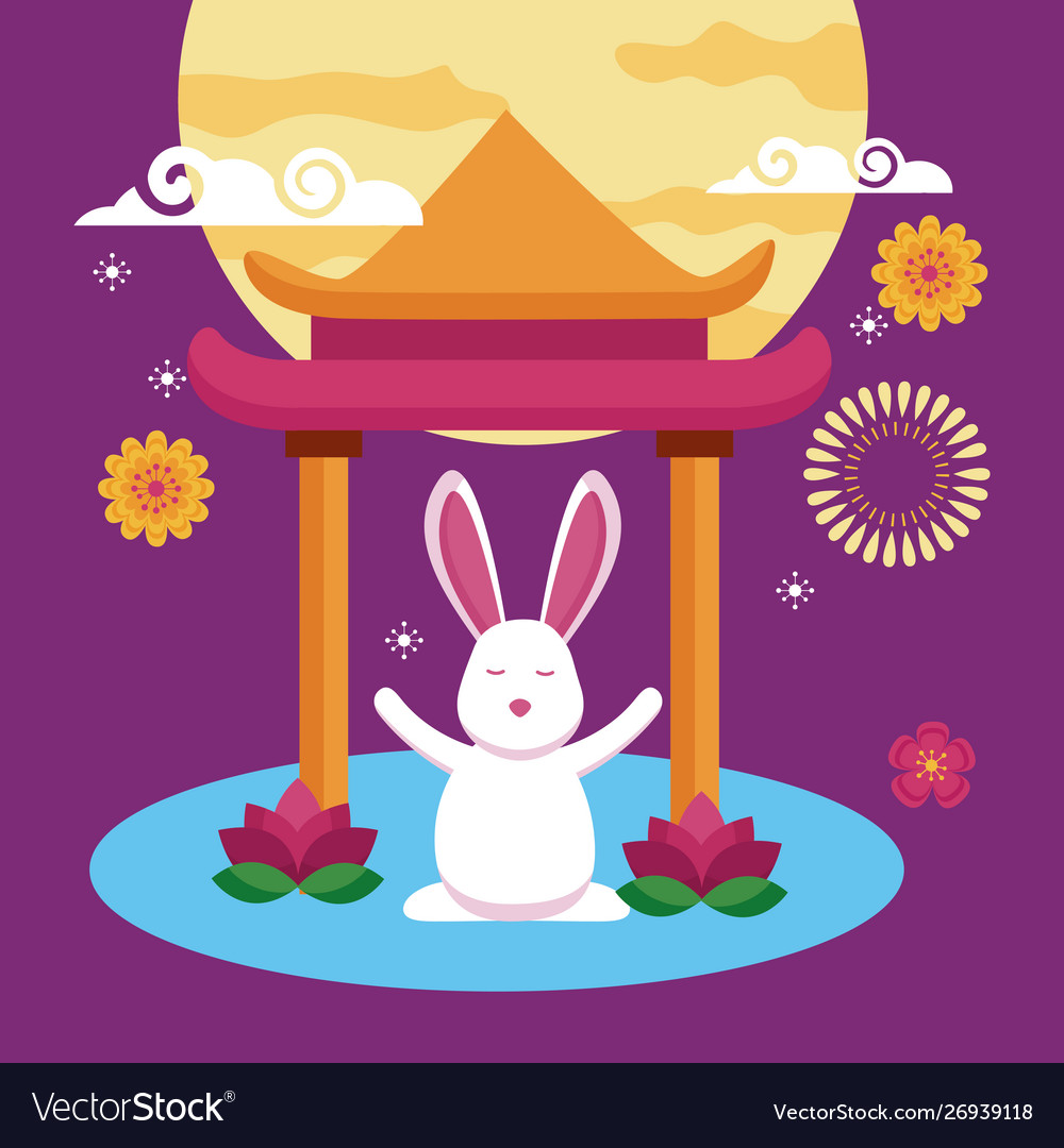 Rabbit Mid Autumn Festival Design Royalty Free Vector Image