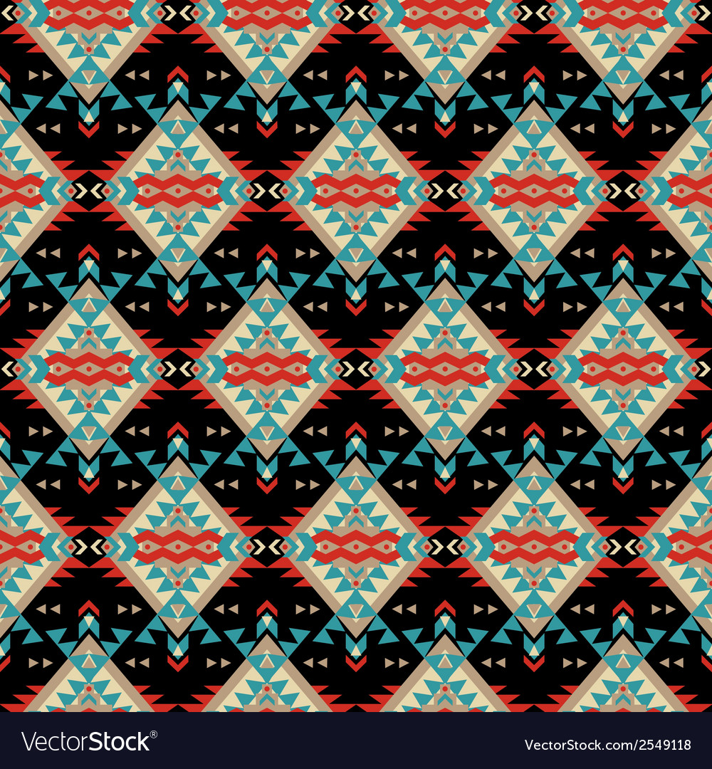 Seamless colorful decorative ethnic pattern Vector Image