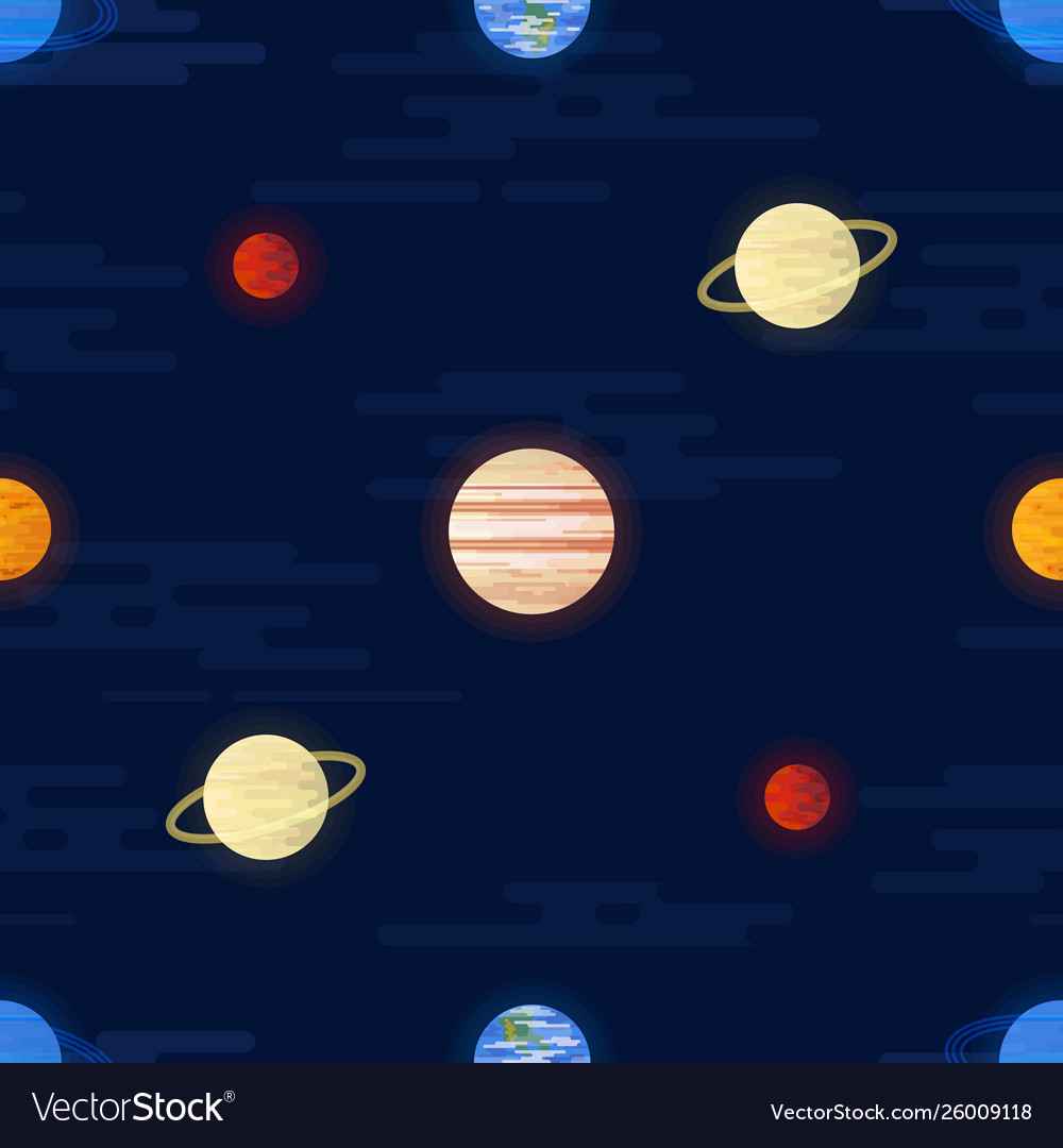Space print seamless pattern different Vector Image Space print seamless pattern different