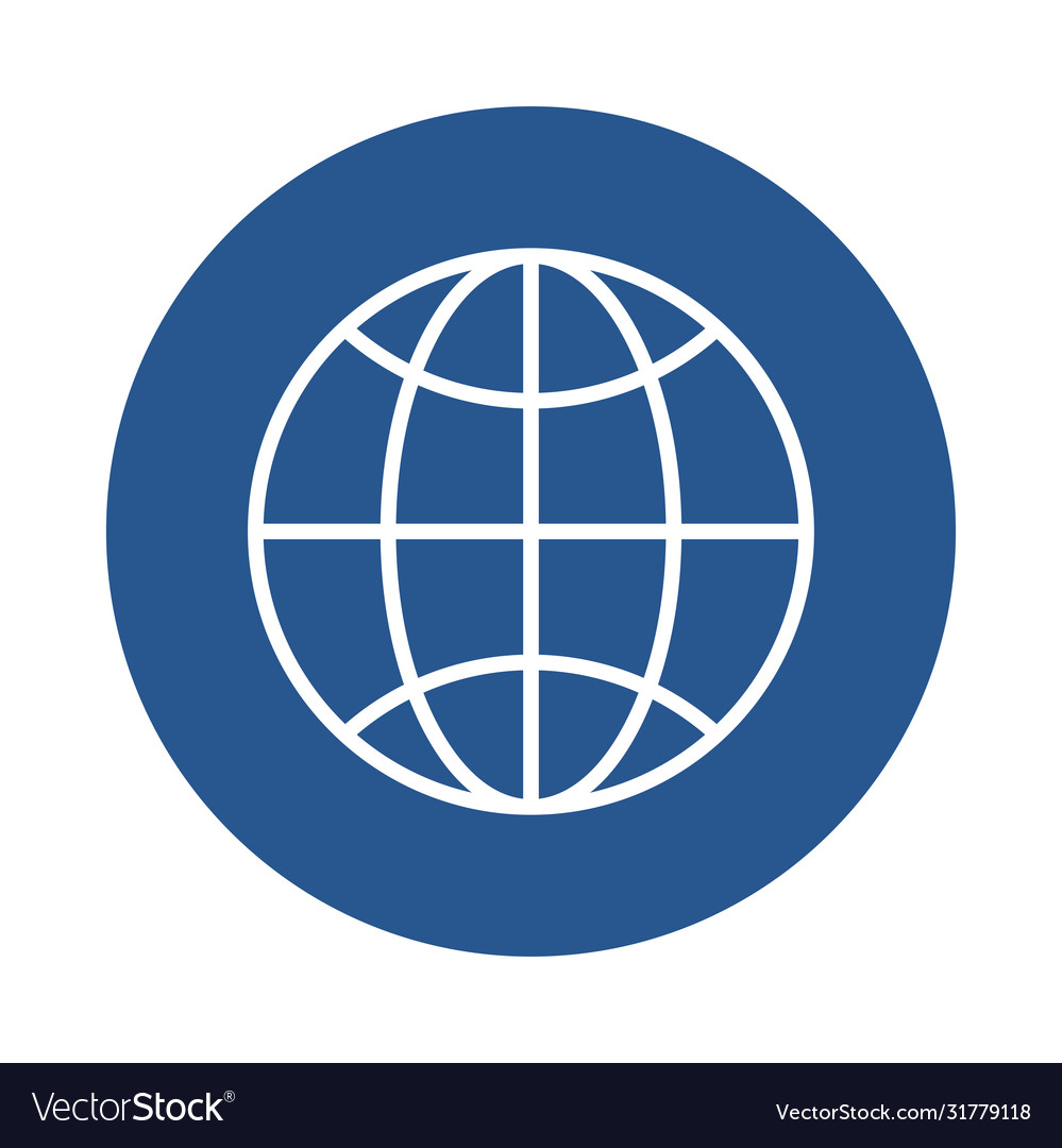 Sphere planet browser isolated icon Royalty Free Vector