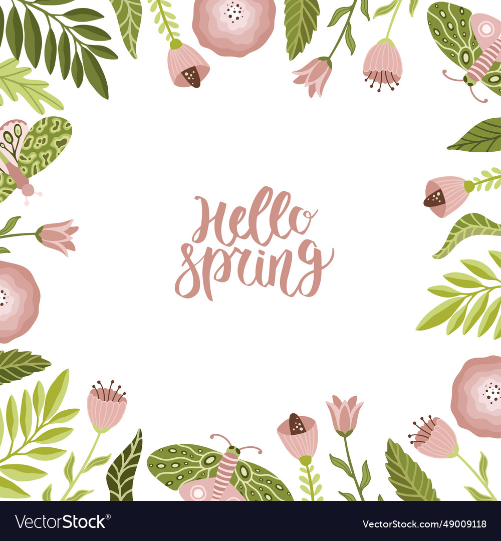 Spring square backgrounds minimalistic style vector image Spring square backgrounds minimalistic style