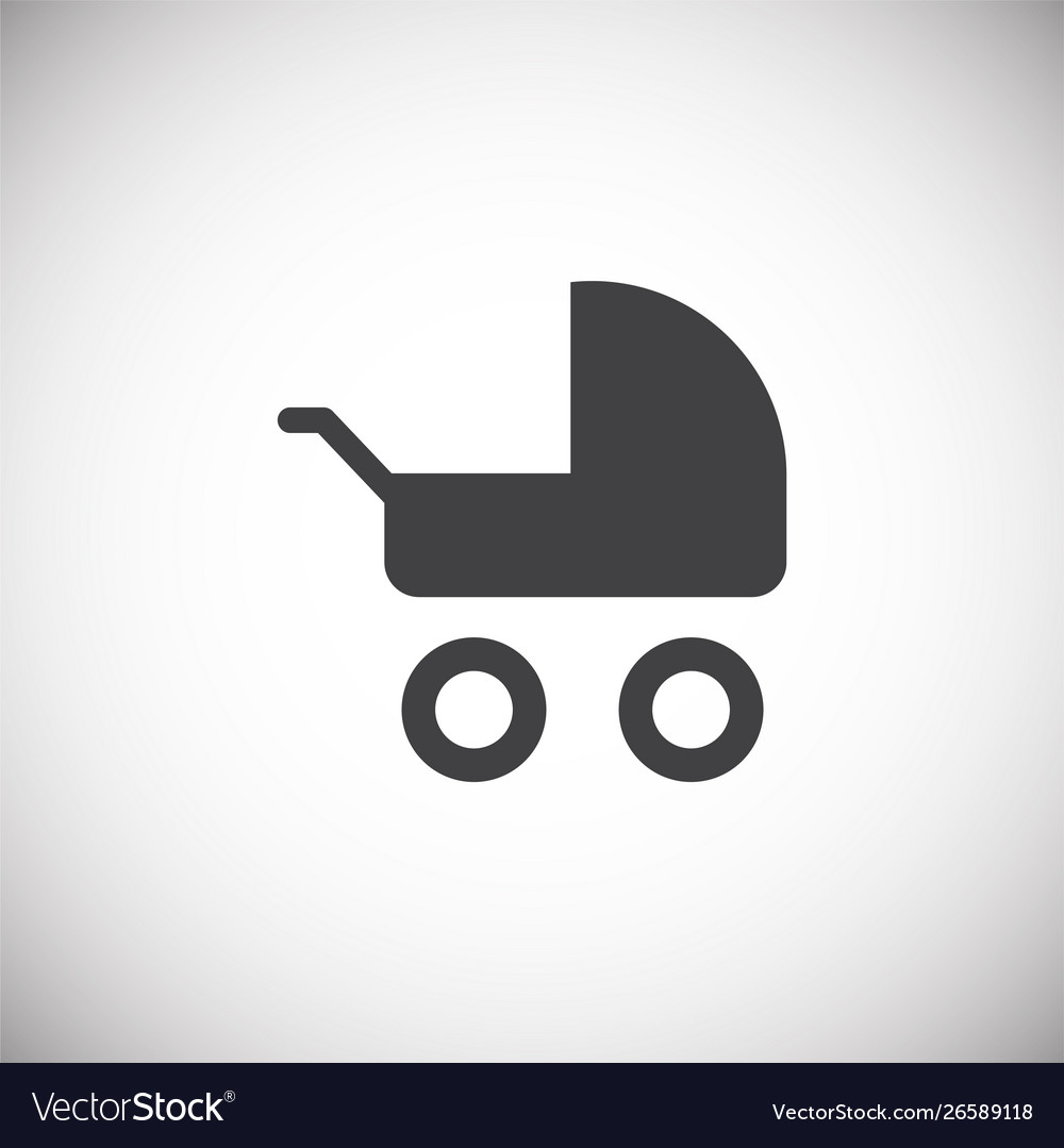 Stroller icon on background for graphic and web Vector Image Stroller icon on background for graphic and web
