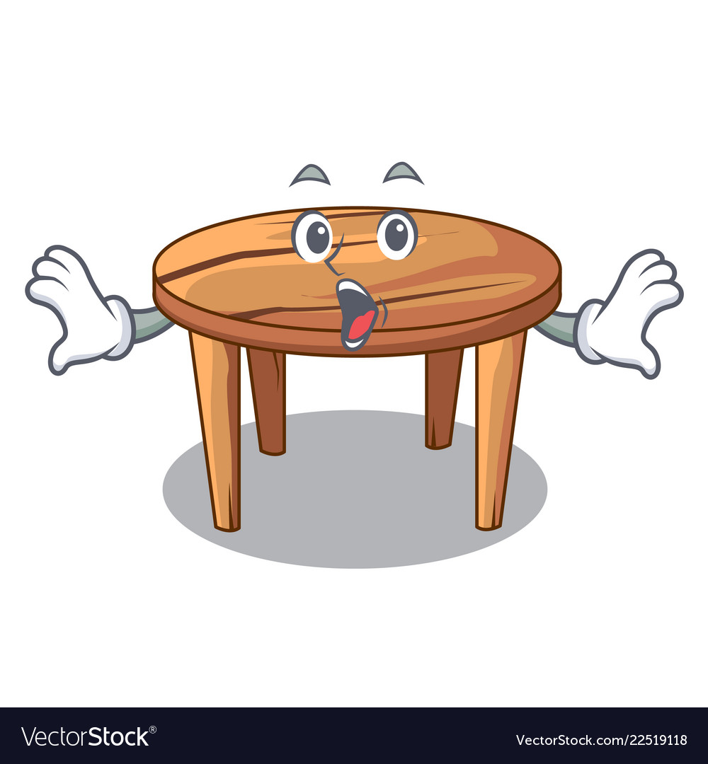 Surprised Cartoon Wooden Dining Table In Kitchen Surprised Cartoon Wooden Dining Table In Kitchen