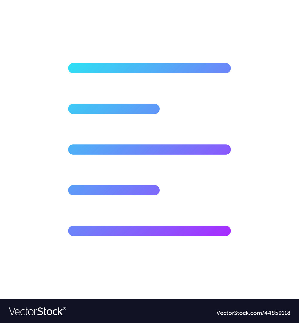 Text pixel perfect gradient linear ui icon vector image Text pixel perfect gradient linear ui icon