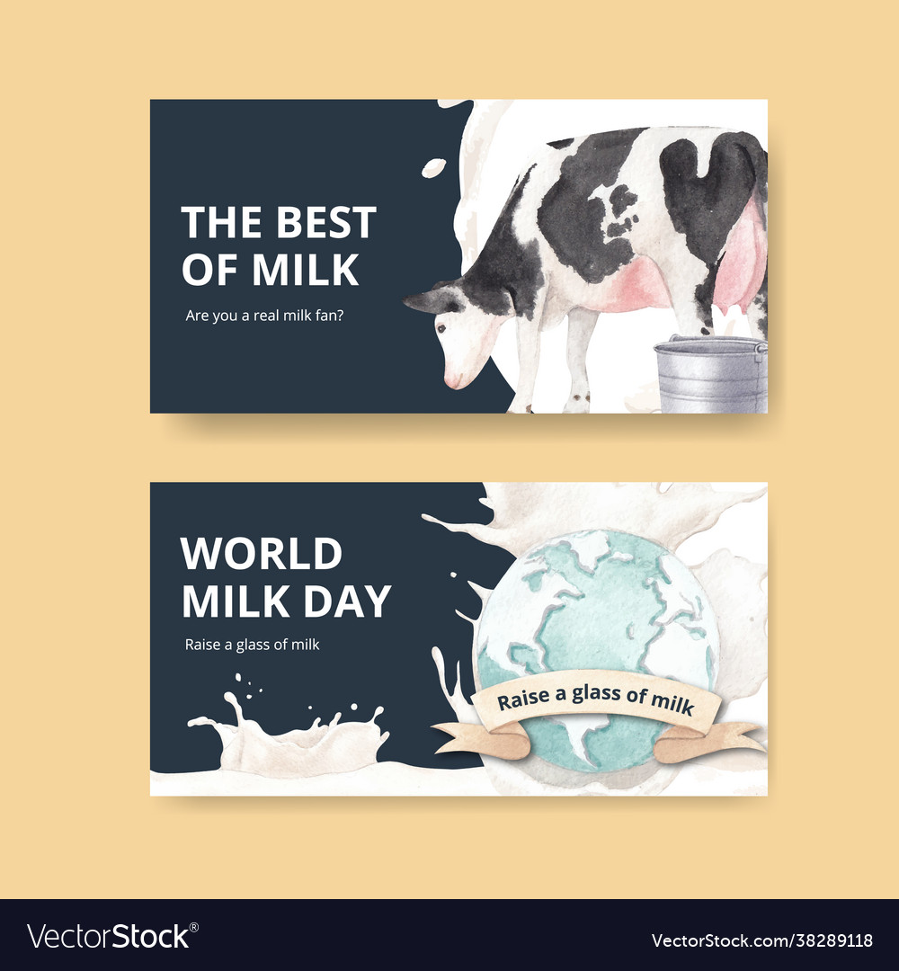 Twitter template with world milk day