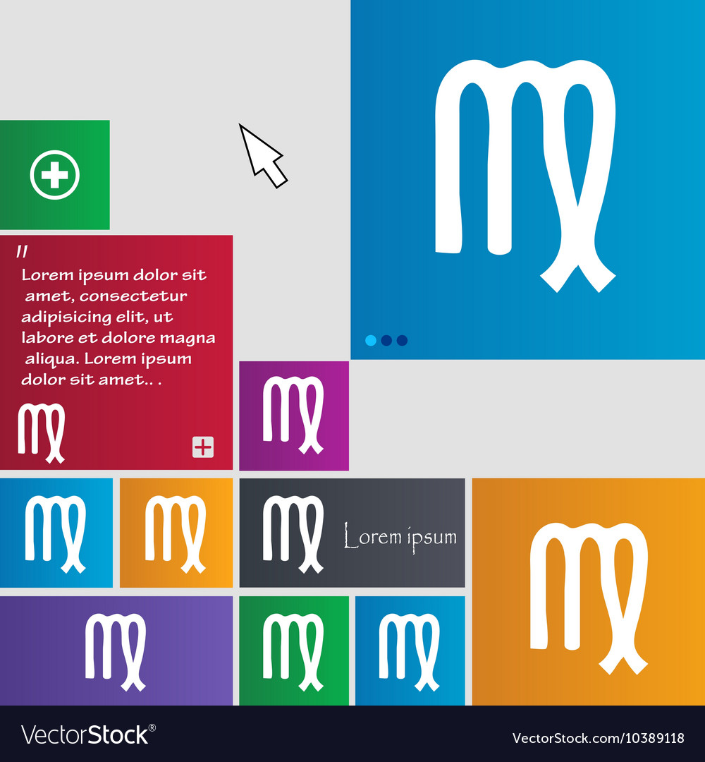 Virgo icon sign buttons modern interface website