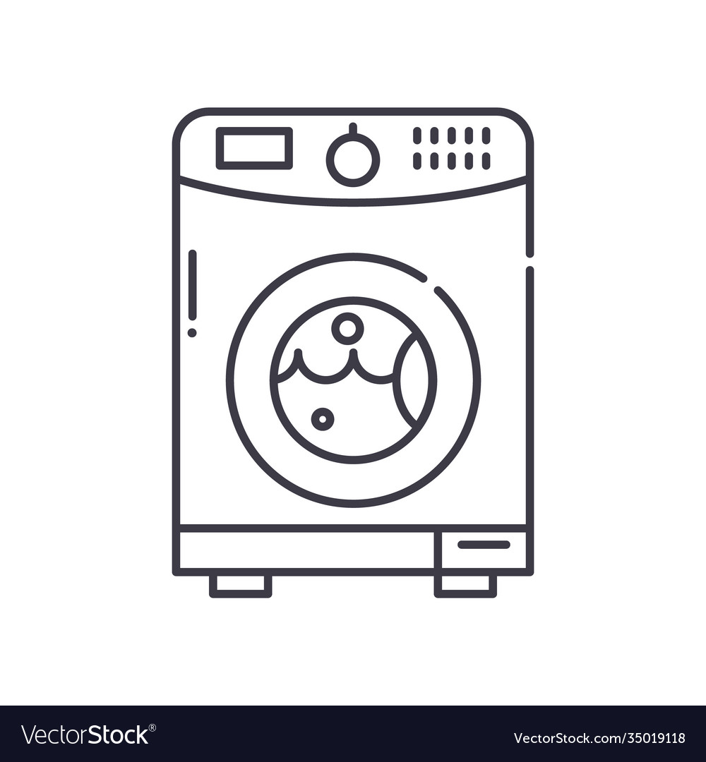 Washing machine image icon linear isolated Vector Image Washing machine image icon linear isolated