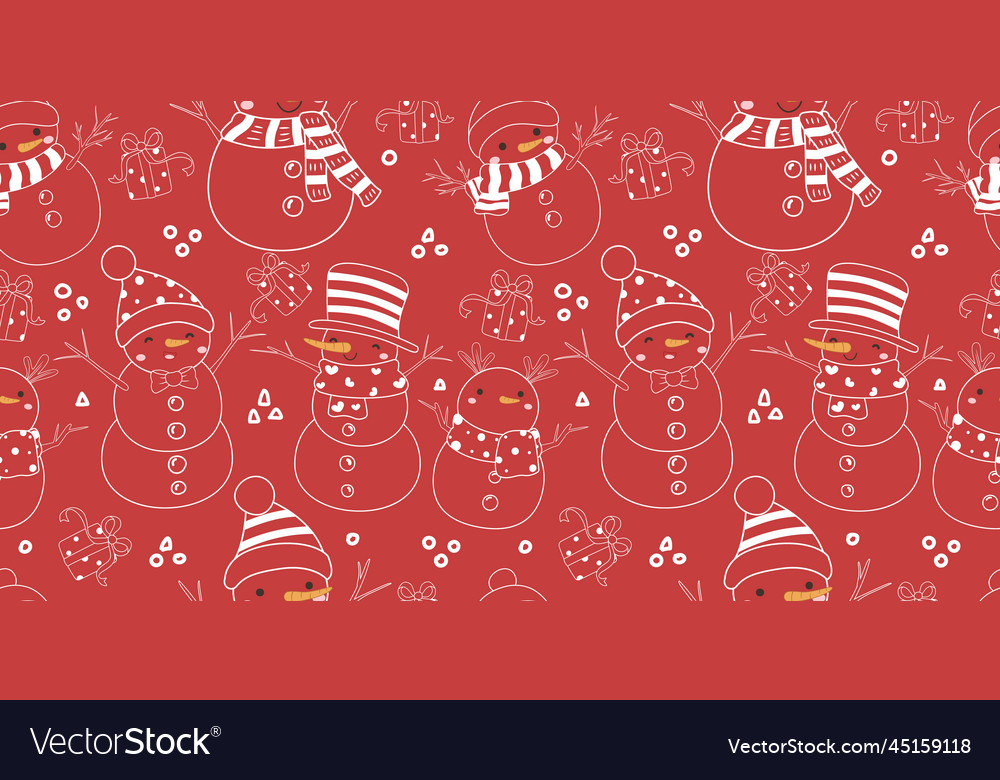 Winter and christmas themed seamless pattern