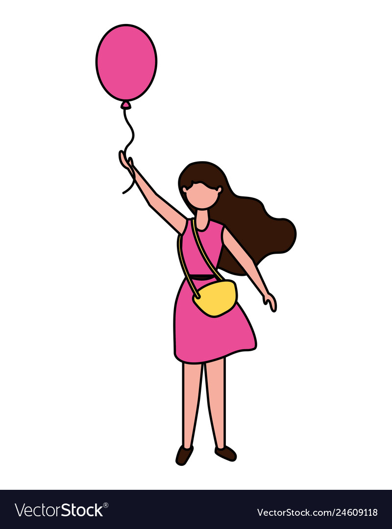 Young woman holding party balloon