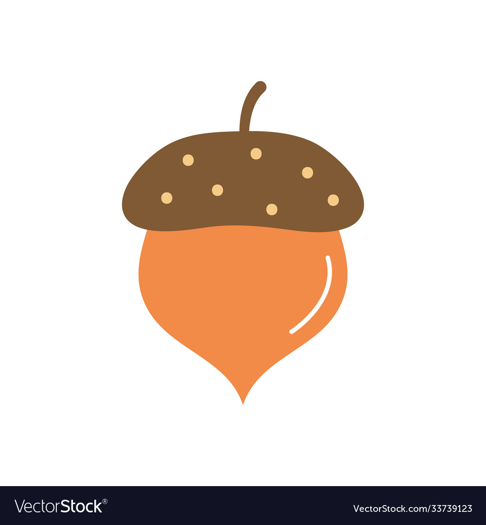 Acorn icon flat style Royalty Free Vector Image