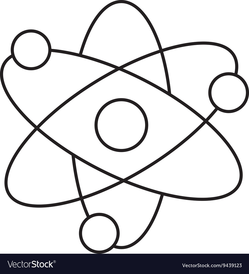 Atom icon science design graphic Royalty Free Vector Image