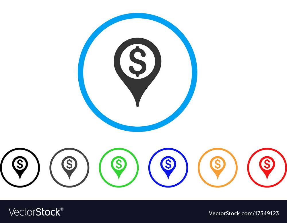 Bank map pointer rounded icon