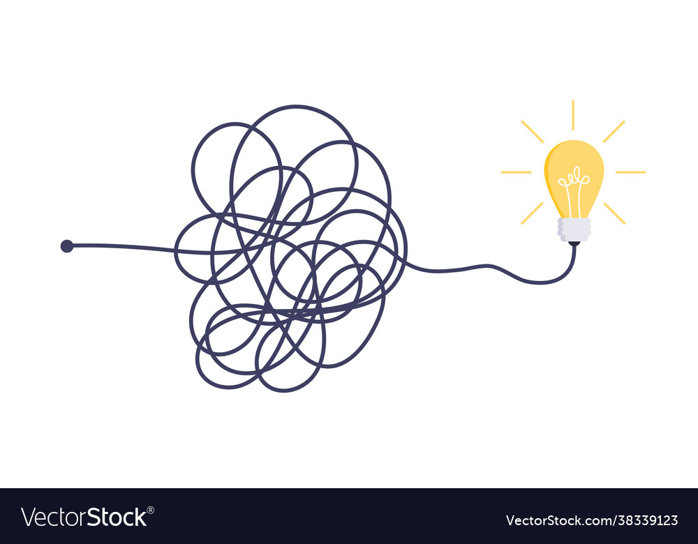 Complex easy simple way from start to idea chaos vector image Complex easy simple way from start to idea chaos