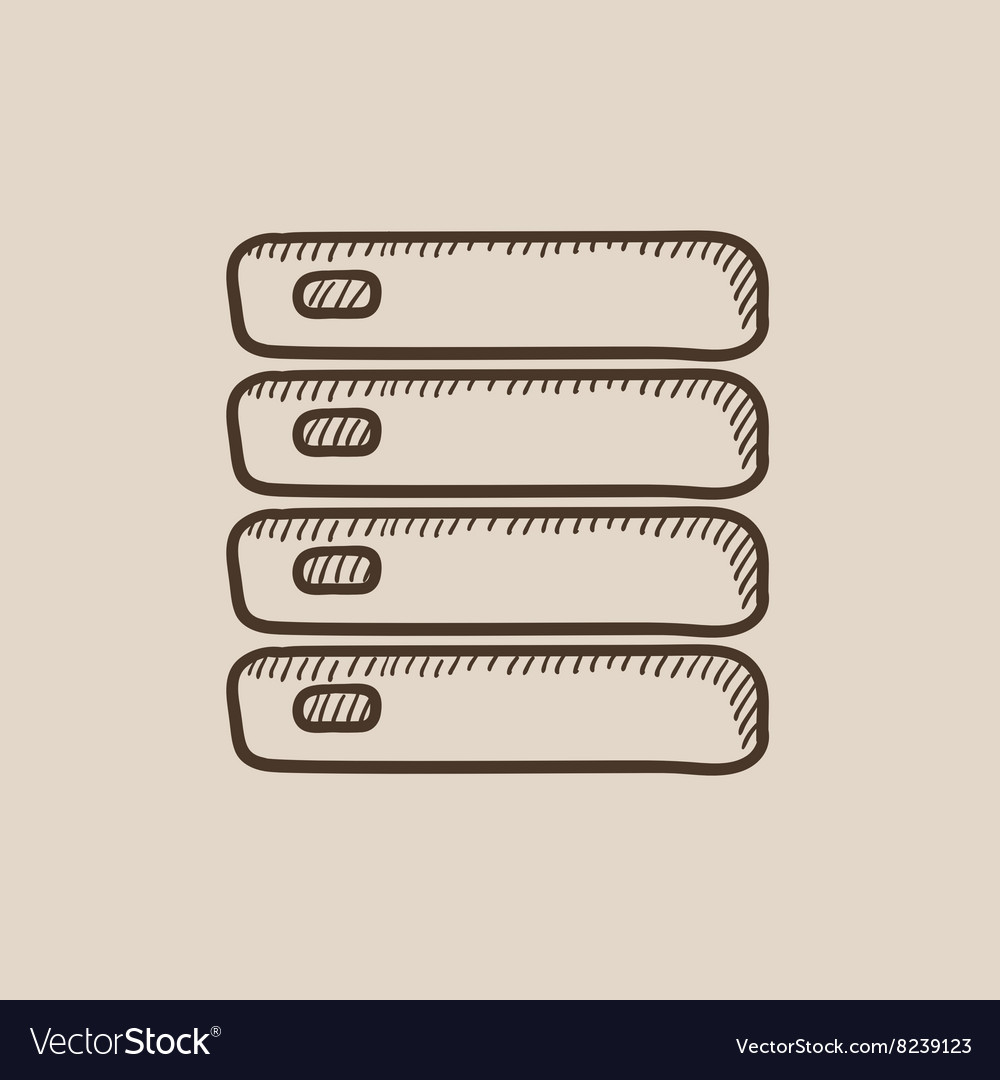 Computer server sketch icon