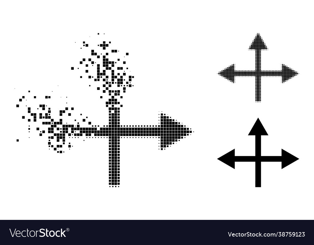 Disintegrating and halftone dotted intersection Vector Image Disintegrating and halftone dotted intersection