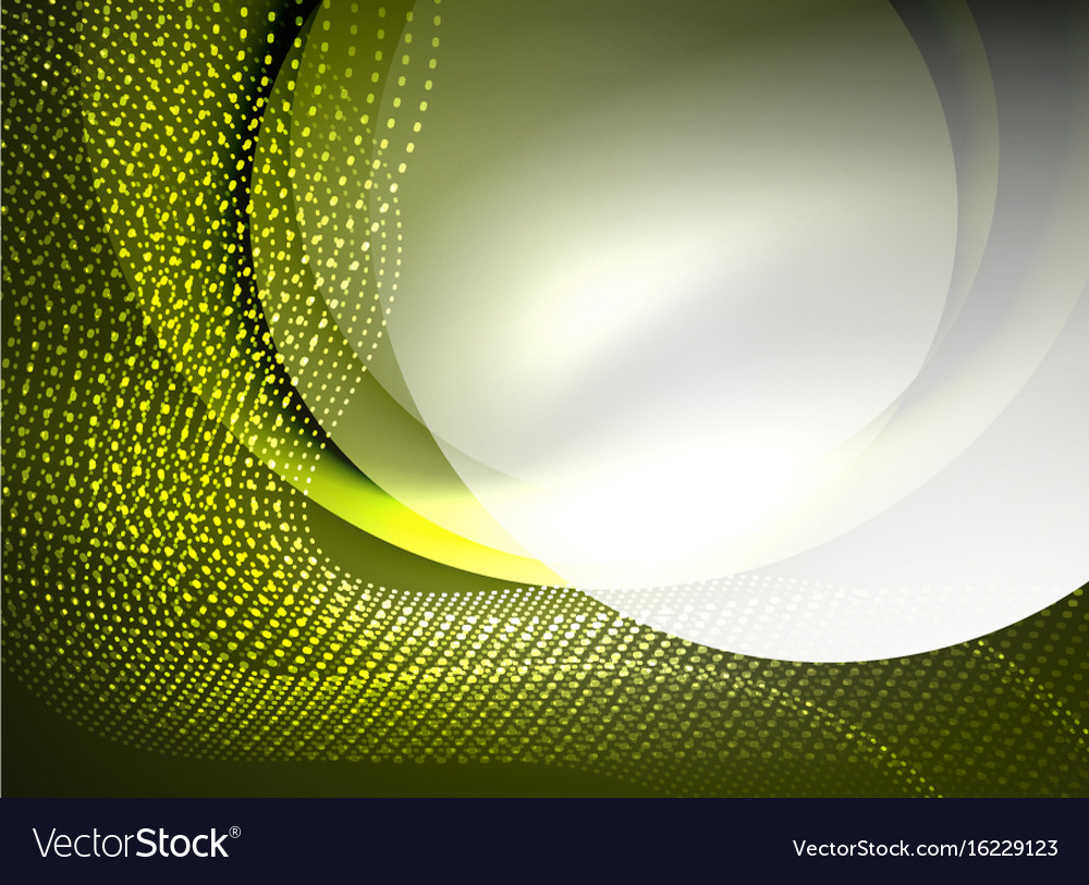 Glowing wave created with particles on dark color