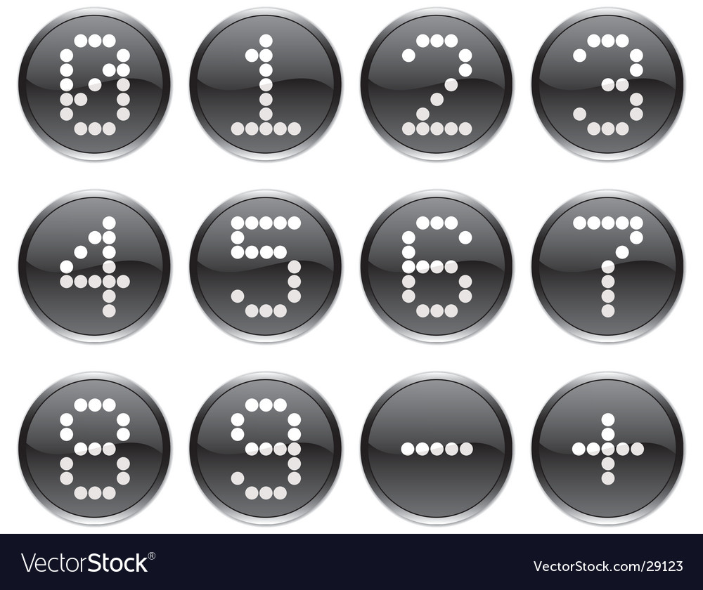 Matrix digits icons