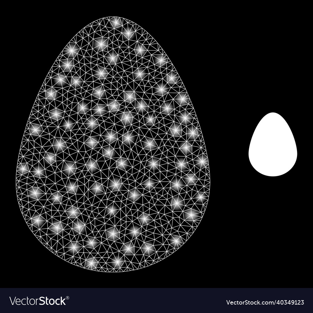 Mesh web egg with shiny network flashes vector image Mesh web egg with shiny network flashes