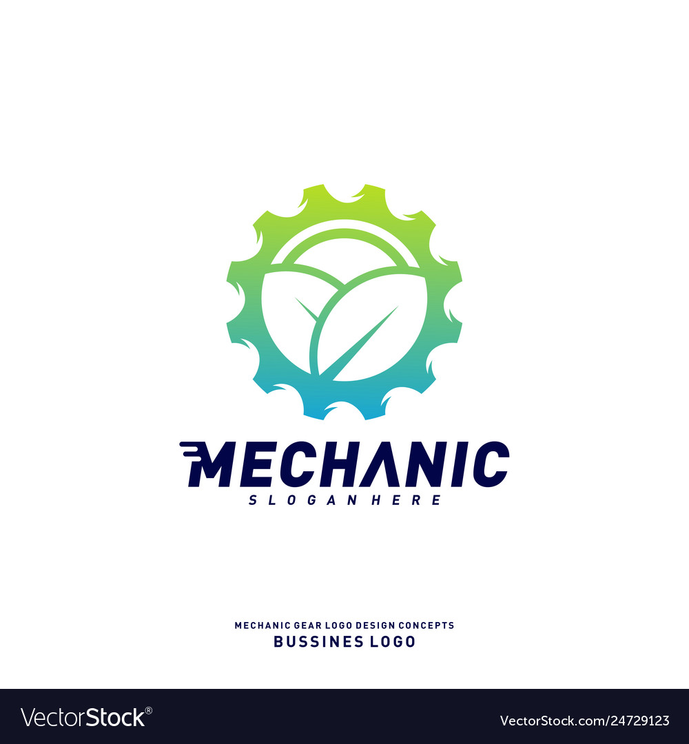 Nature gear logo design concepts mechanical