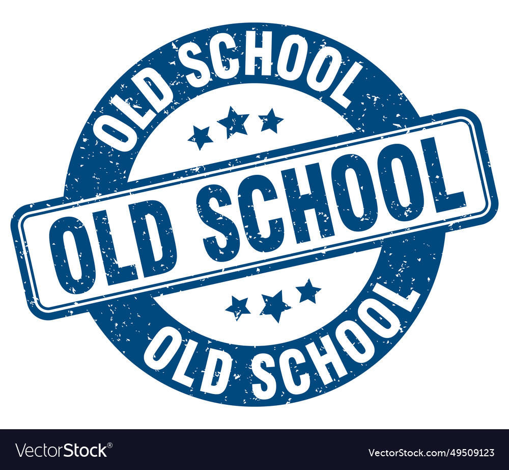 Old school stamp label round grunge Royalty Free Vector