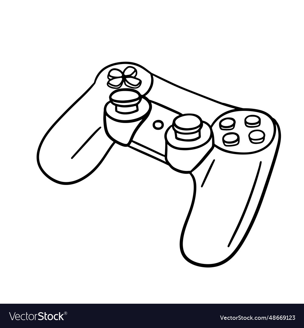 Outline joystick controller gamepad line Vector Image