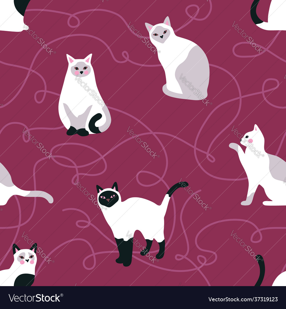 Seamless pattern with cute kittens creative