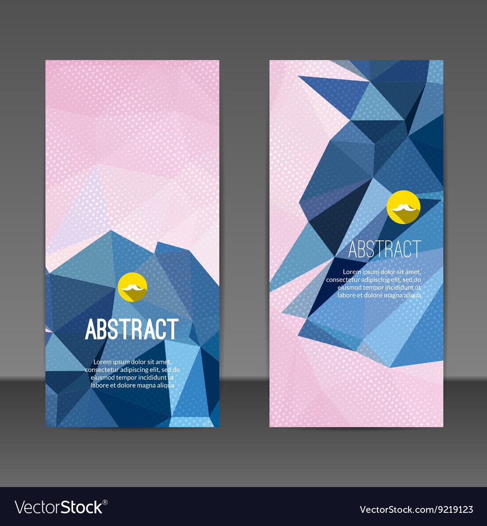 Set of polygonal triangular colorful background