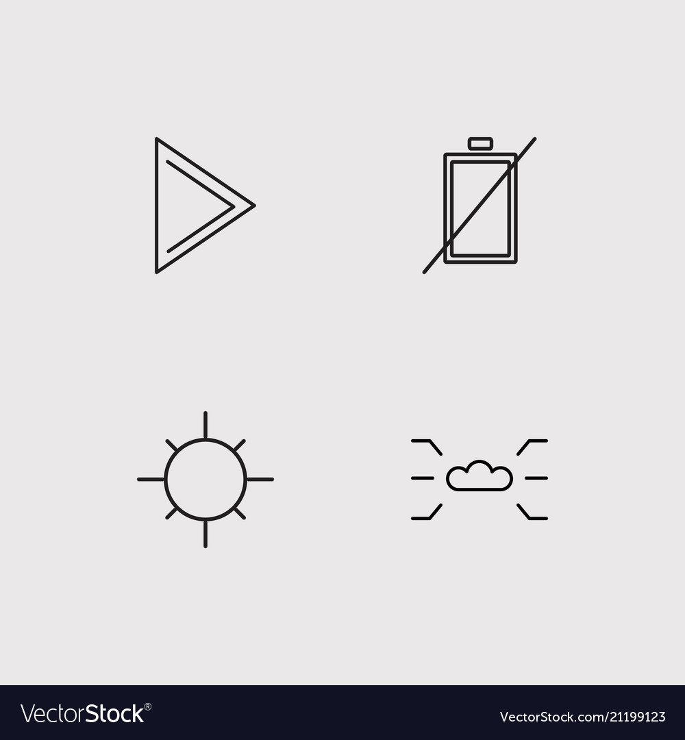 Web simple linear icons set outlined