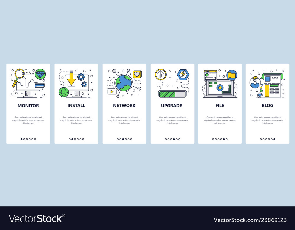 Web site onboarding screens computer software