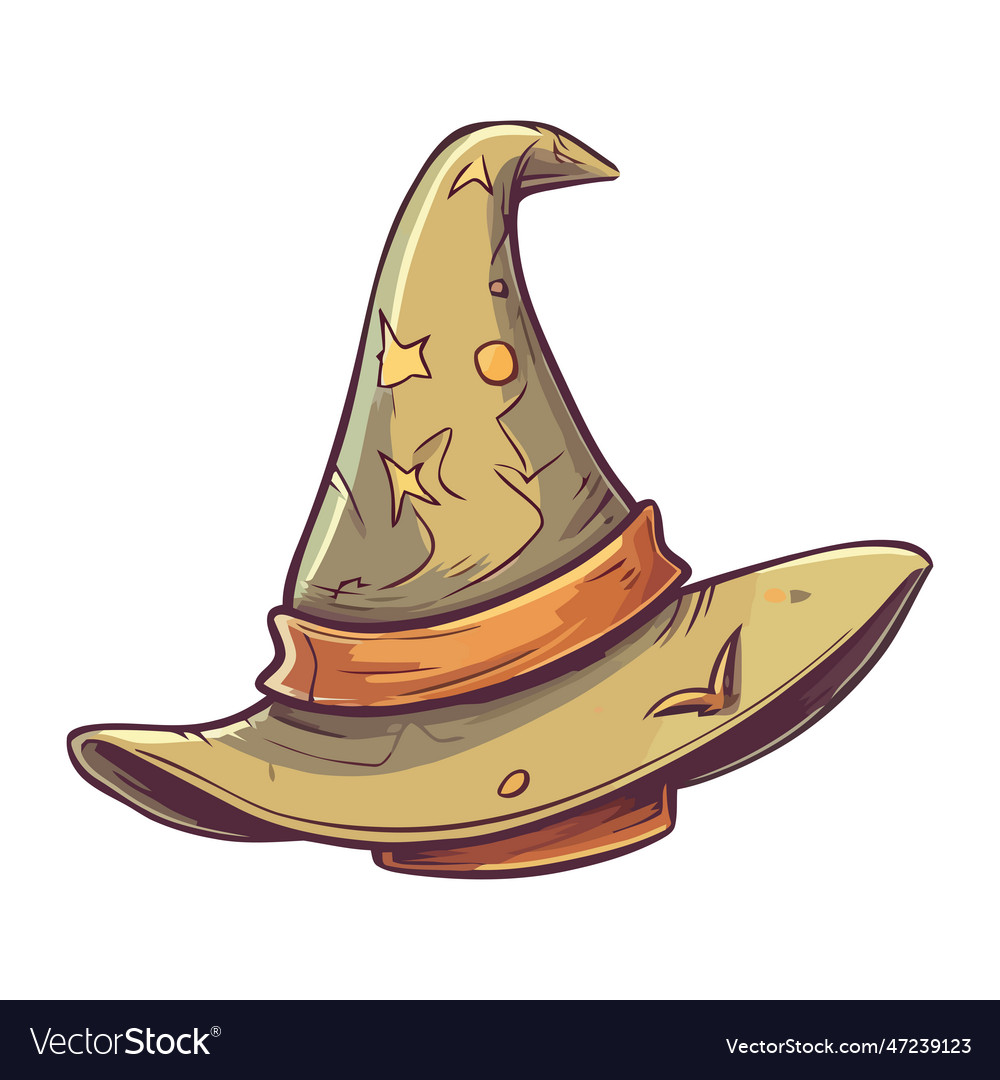 Witch hat symbolizes spooky halloween Royalty Free Vector