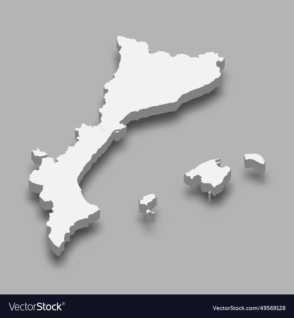 3d isometric map east region of spain