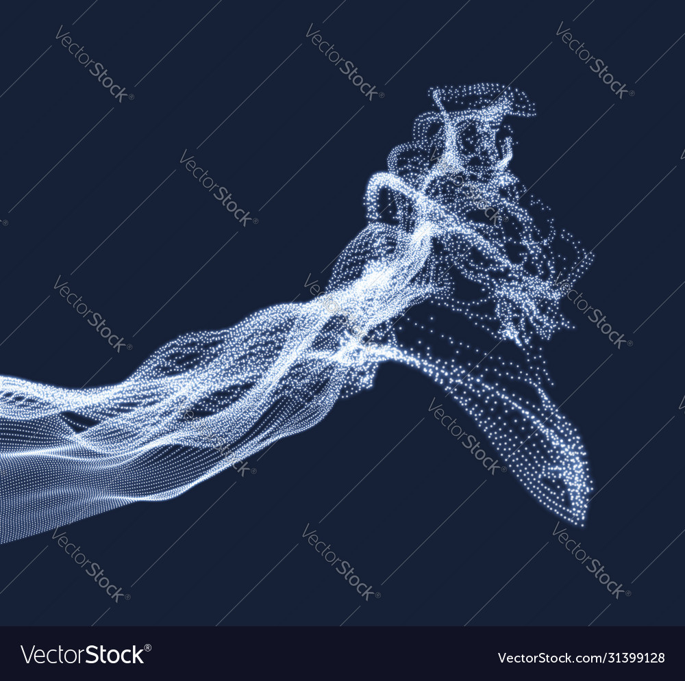 Array with dynamic emitted particles water splash Vector Image Array with dynamic emitted particles water splash