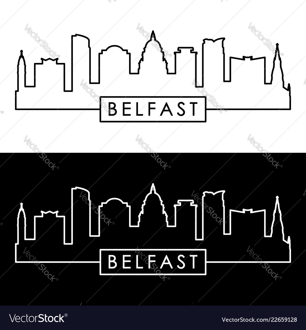 Belfast Skyline - Linear Style