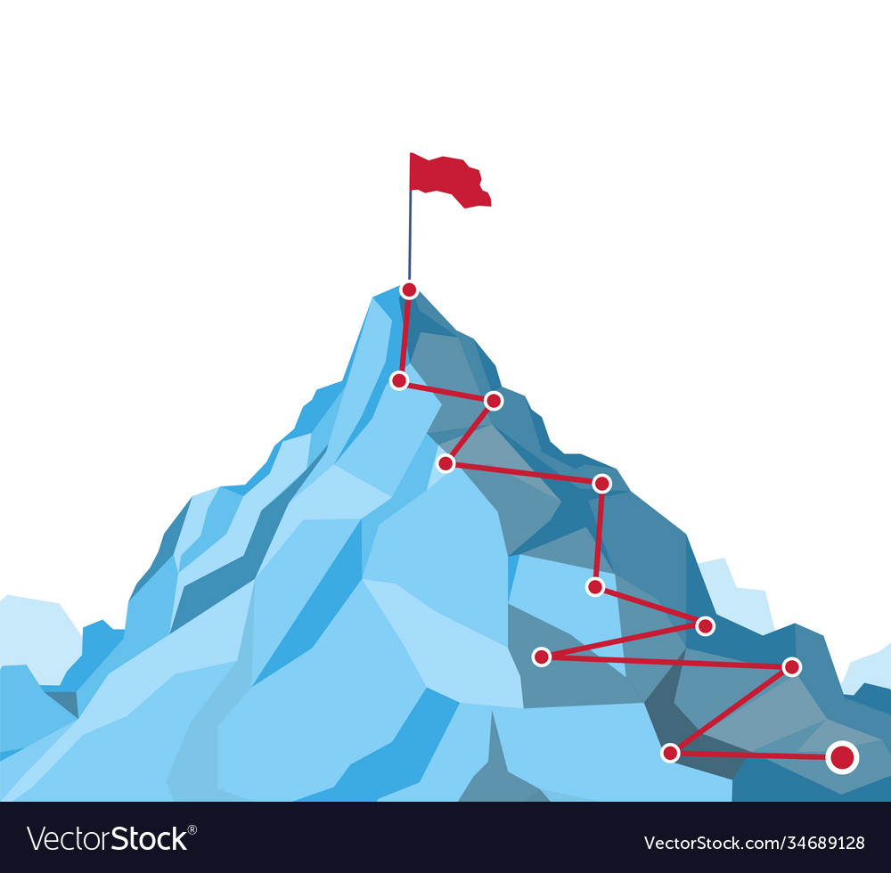 Career growth concept mountain route infographic Vector Image