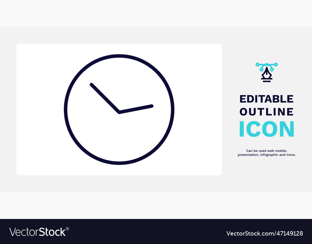 Circular clock icon thin line