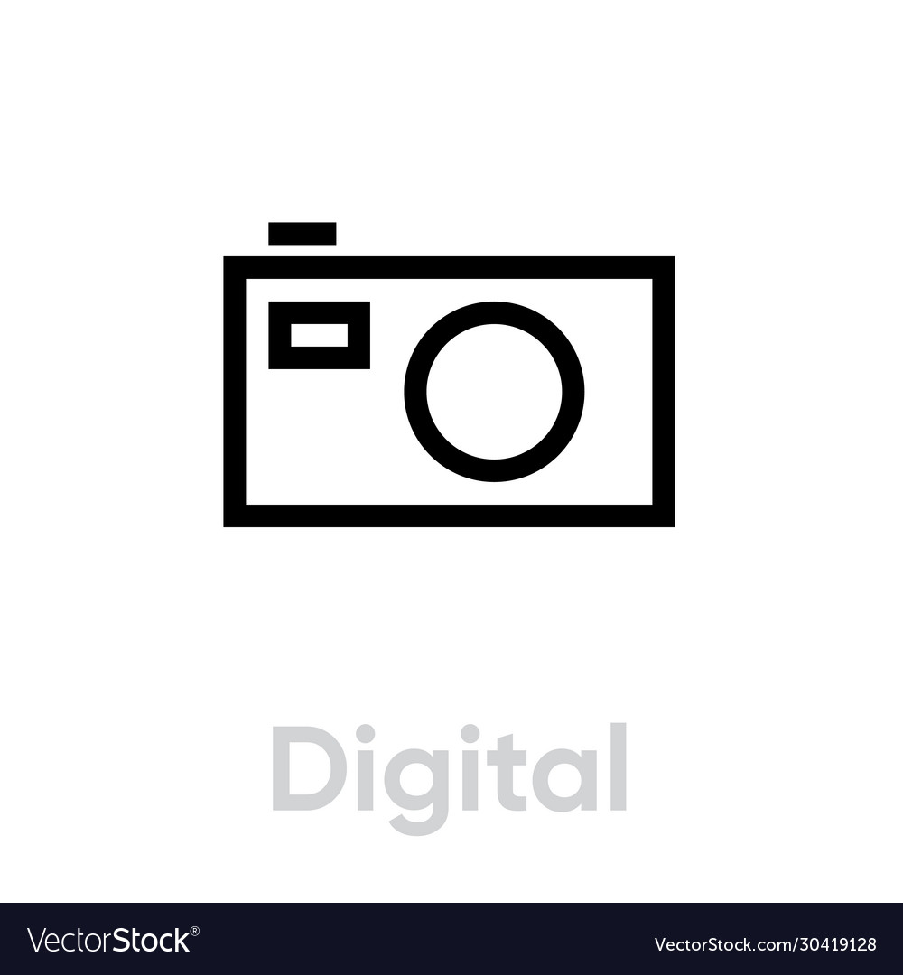 Digital camera icon editable outline