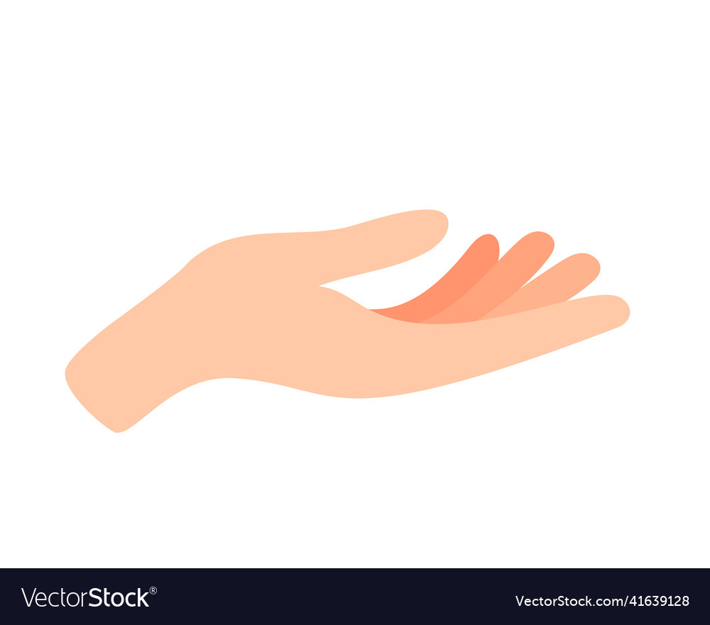 Facing up womans hand isolated