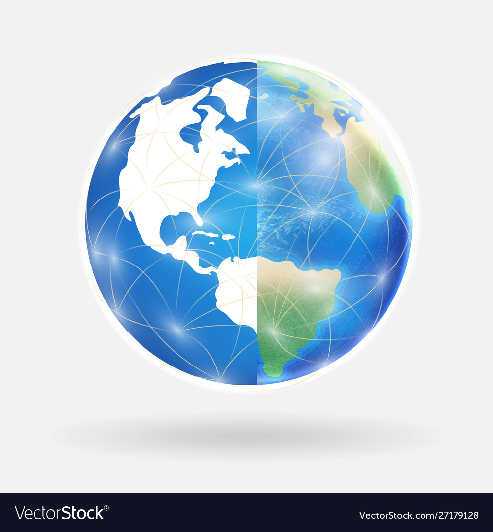 Global connect with digital world and real vector image Global connect with digital world and real