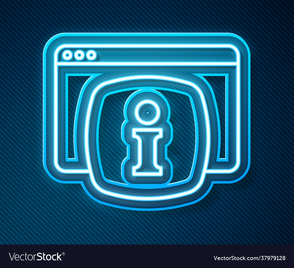 Glowing neon line computer monitor with text faq vector image Glowing neon line computer monitor with text faq