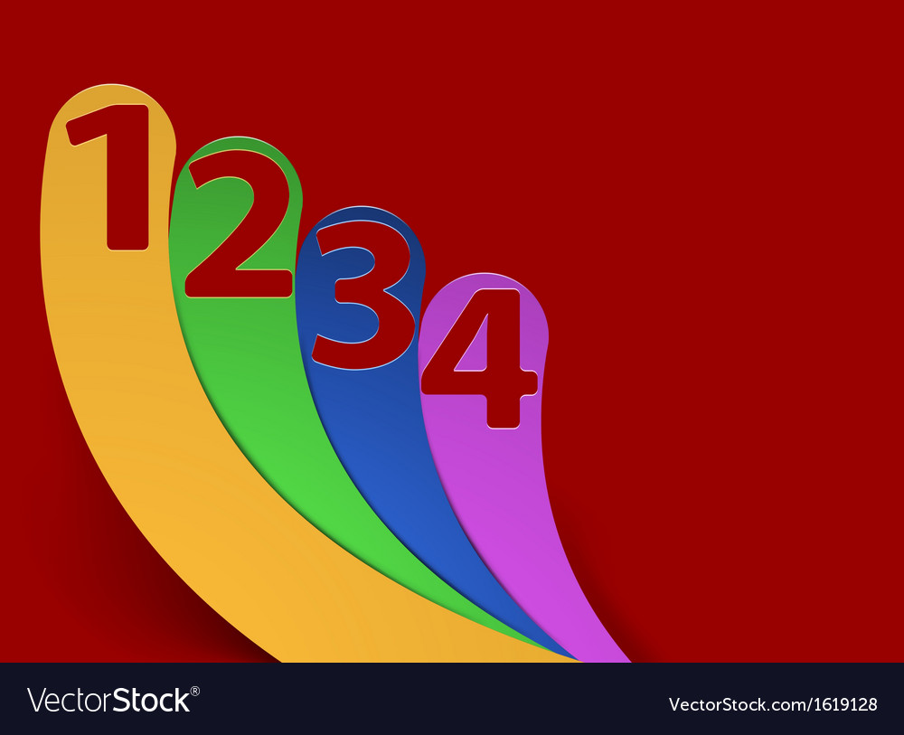 Levels four step concepts on red background