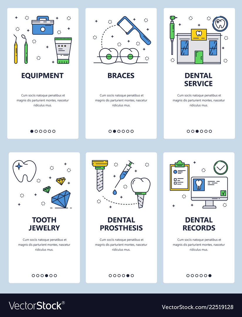 Line art web and mobile app template set vector image Line art web and mobile app template set