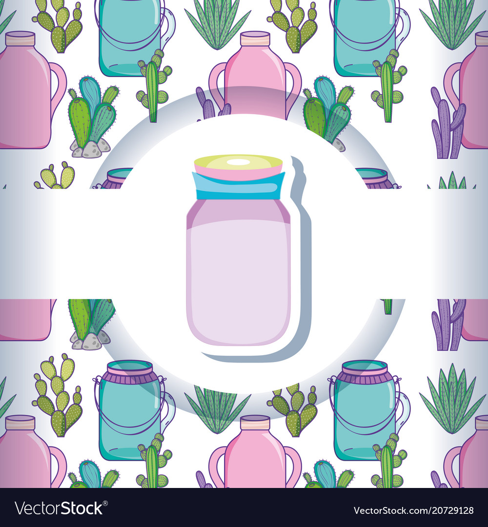 Mason jar with pattern background